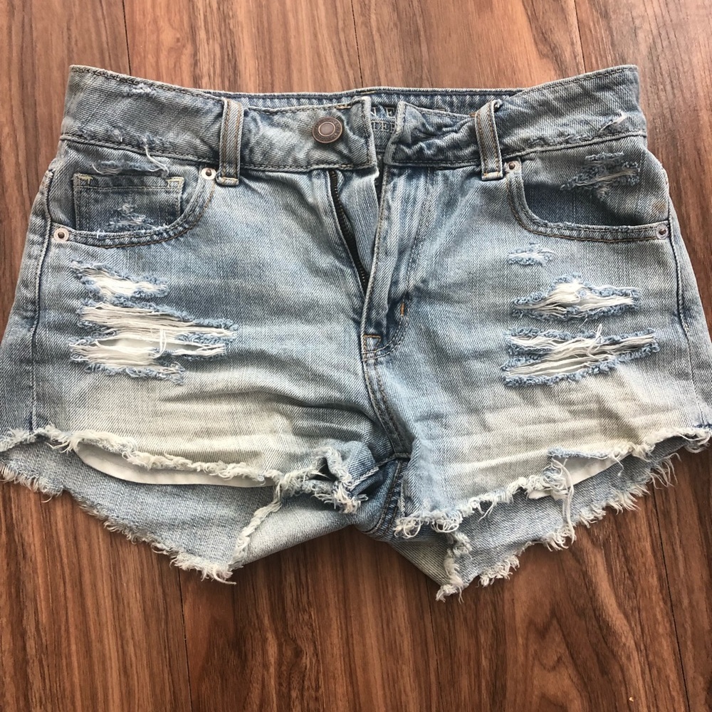 American eagle high rise jean shorts
